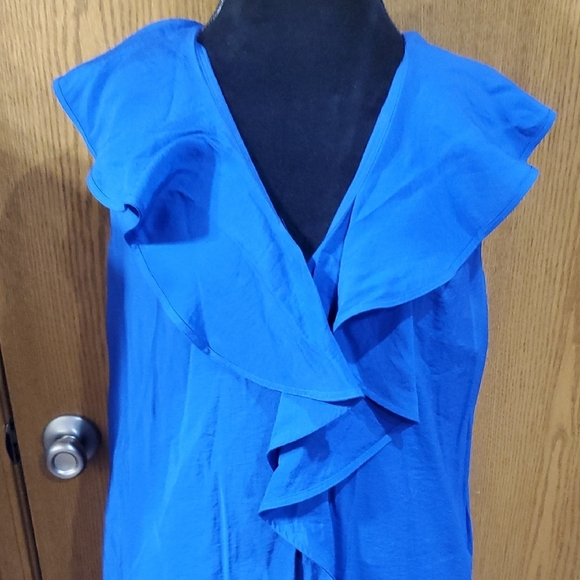 COS Deep Blue Maxi Dress with Ruffle Accent - Picture 3 of 10
